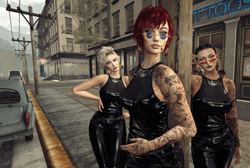 Outside the tattoo parlor…
